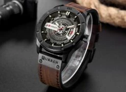 Montre Quartz Et Date Pour Homme à Bracelet Cuir -Magasin D'accessoires Sélectionnés 2018 marque de luxe curren hommes sport militaire montres hommes de quartz date horloge homme en 2