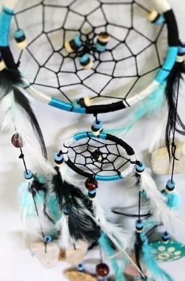 Grand Attrape-rêves Turquoise 94cm 4 Grand Attrape-rêves Turquoise 94cm – Image 2