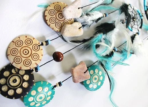 Grand Attrape-rêves Turquoise 94cm 5 Grand Attrape-rêves Turquoise 94cm – Image 3