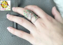 Bague 925 Argent Sterling Arbre De Vie à Feuilles -Magasin D'accessoires Sélectionnés bague 925 en argent sterling arbre de vie etoilehamonie bijoux zen a 3