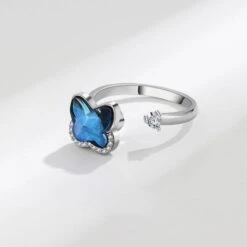 Bague Ajustable Papillon Bleue 10 Bague Ajustable Papillon Bleue -Magasin D'accessoires Sélectionnés bague ajustable papillon bleue etoileharmonie 3