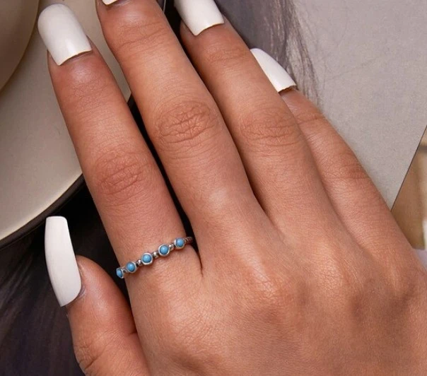 Bague Ajustable Torsadée Turquoise Argent 925 6 Bague Ajustable Torsadée Turquoise Argent 925 – Image 4