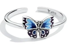 Bague Papillon Ouverte En Argent 925 Sterlings