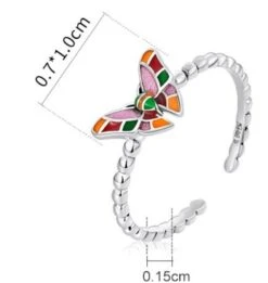 Bague Papillon Harmonie Ouverte En Argent 925 Sterlings -Magasin D'accessoires Sélectionnés bague argent 925 sterlings papillon harmonie etoileharmonie bijoux femme jeune fille 3