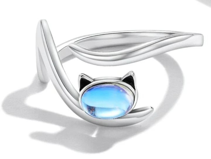 Bague Chat Harmonie Pierre De Lune - Bijou Pour Femme 3 Bague Chat Harmonie Pierre De Lune - Bijou Pour Femme
