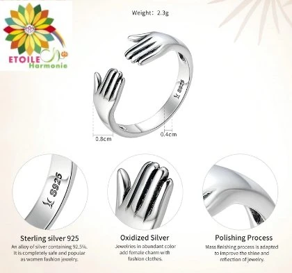 Bague Argent Mains "Magnétiseur" 6 Bague Argent Mains "Magnétiseur" – Image 4