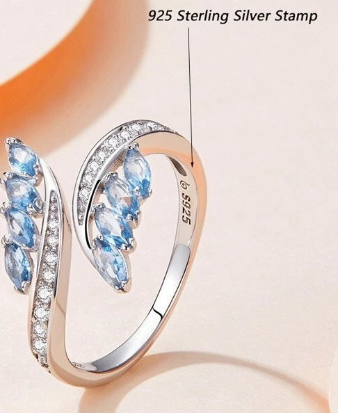 Bague Ouverte Harmonie Bleue Argent Sterling 925 6 Bague Ouverte Harmonie Bleue Argent Sterling 925 – Image 4