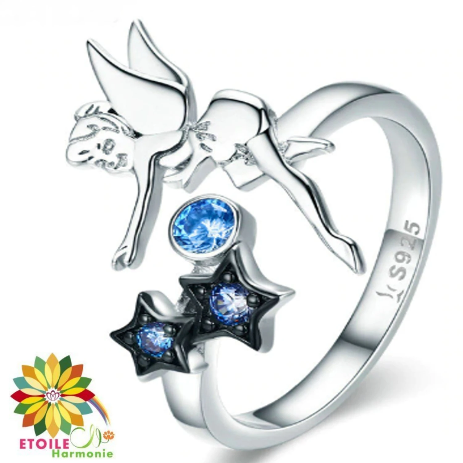 Bague Fée Avec étoiles Harmonie En Argent 3 Bague Fée Avec étoiles Harmonie En Argent