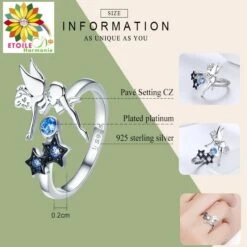 Bague Fée Avec étoiles Harmonie En Argent 6 Bague Fée Avec étoiles Harmonie En Argent -Magasin D'accessoires Sélectionnés bague reglable fee harmonie etoile a2