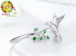 Bague Argent Sterling Oiseau Branche D'arbre Et Cristal 9 Bague Argent Sterling Oiseau Branche D'arbre Et Cristal -Magasin D'accessoires Sélectionnés bague zen argent oiseau arbre de vie etoileharmonie 2