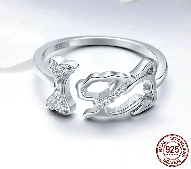 Bague Chien Chasseur D'os Argent Sterling 925 5 Bague Chien Chasseur D'os Argent Sterling 925 – Image 3