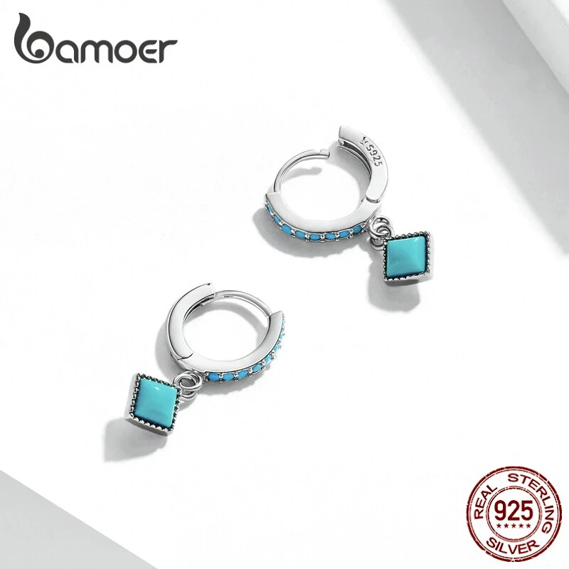 Boucles Oreilles Vintage Turquoise En Argent 925 6 Boucles Oreilles Vintage Turquoise En Argent 925 – Image 4