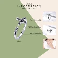 Bague Harmonie Avoir La Foi En Argent Sterling 925 -Magasin D'accessoires Sélectionnés bamoer classique 925 en argent sterling foi croix r glable bagues pour les femmes noir cz