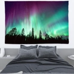 Tenture Mural Aurores Boréales -Magasin D'accessoires Sélectionnés belles aurores bor ales nature tapisserie tenture murale boh me hippie psych d lique tapisseries murales 2