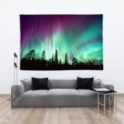 Tenture Mural Aurores Boréales -Magasin D'accessoires Sélectionnés belles aurores bor ales nature tapisserie tenture murale boh me hippie psych d lique tapisseries murales 4