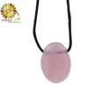 Collier Cordon Quartz Rose Pierre Ovale Percée -Magasin D'accessoires Sélectionnés bijoux pendentif pierre percee etoileharmonie fr 1
