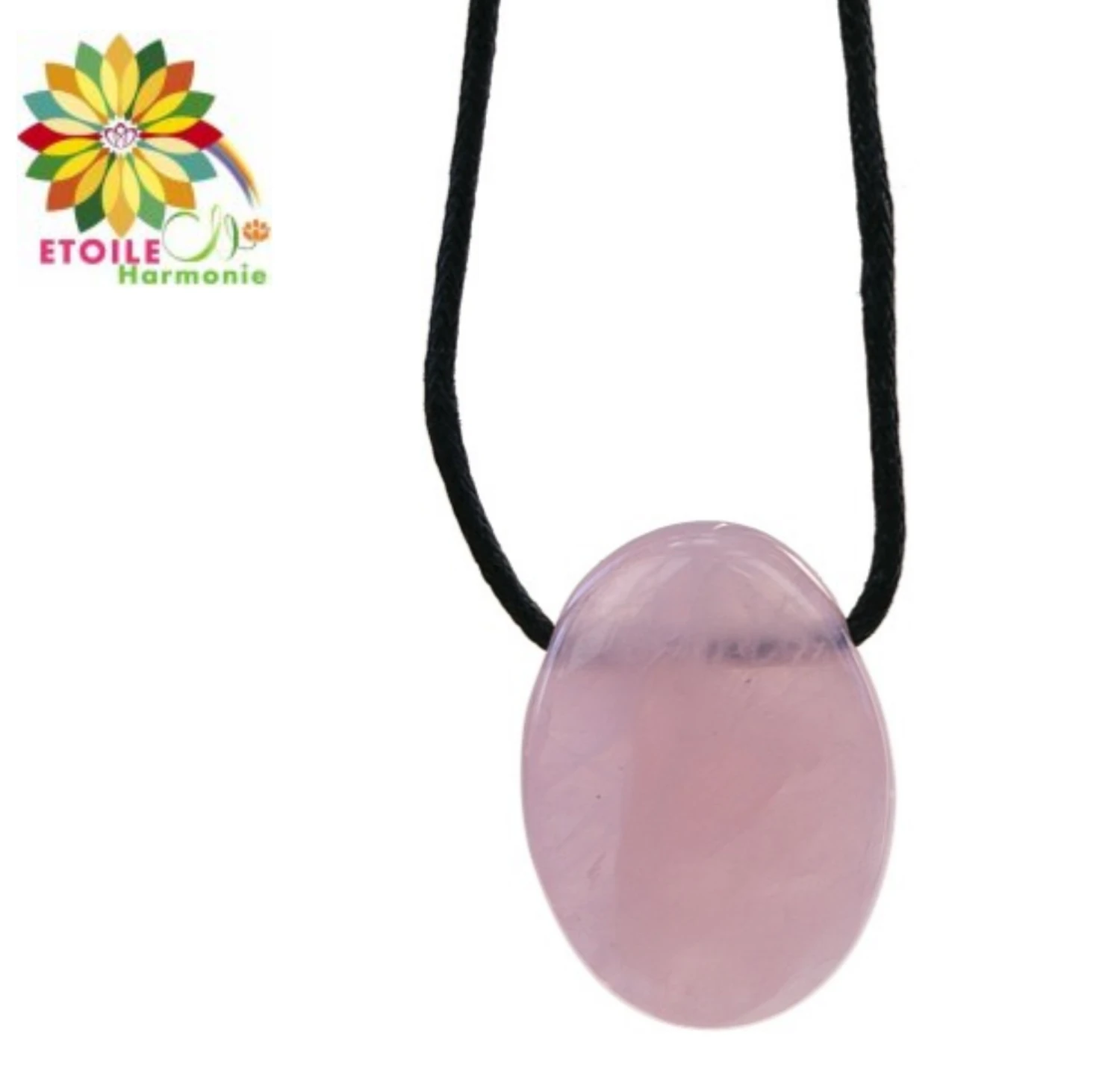 Collier Cordon Quartz Rose Pierre Ovale Percée 3 Collier Cordon Quartz Rose Pierre Ovale Percée
