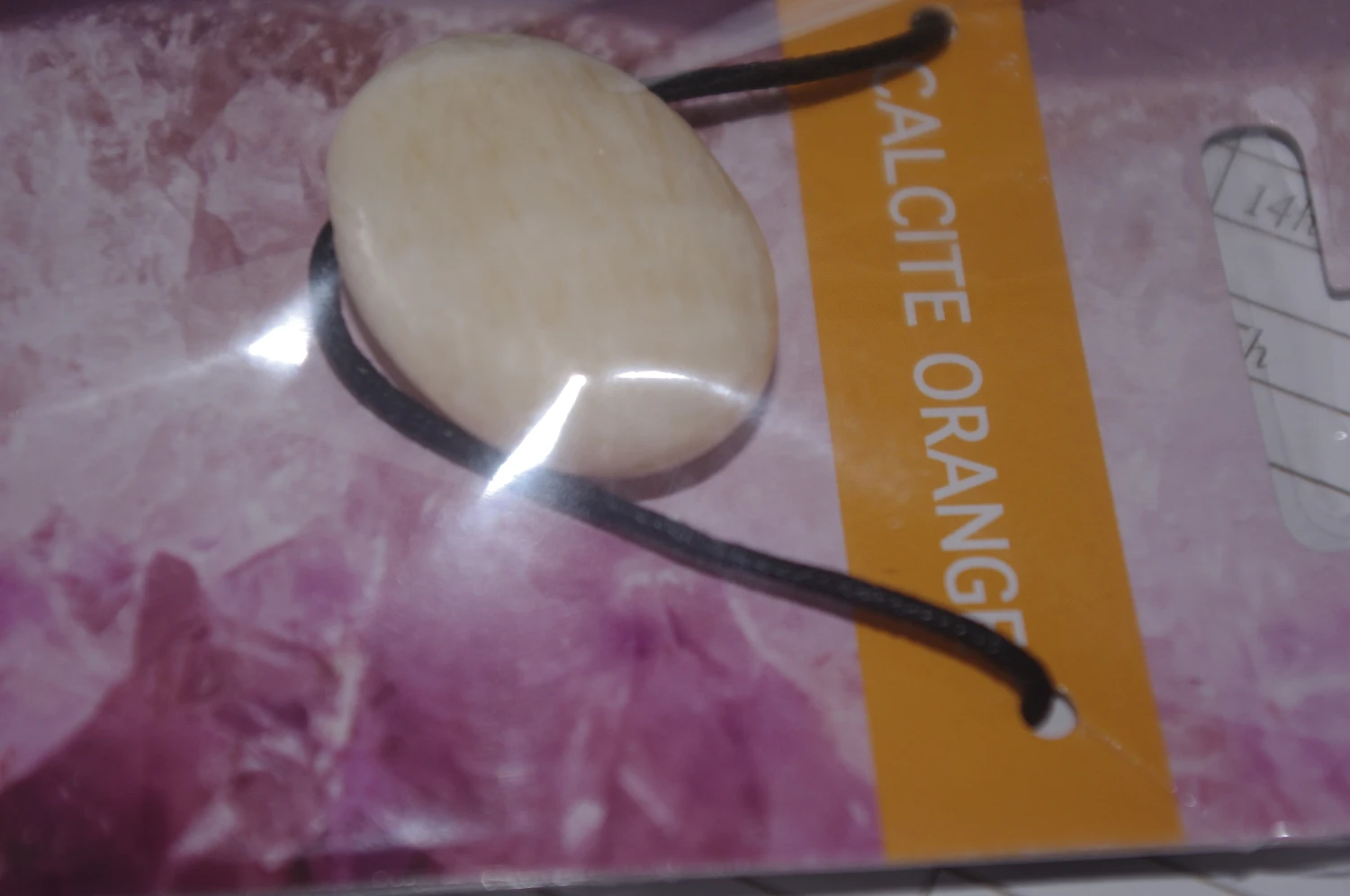 Collier Cordon Calcite Orange Pendentif Pierre Ovale Percée 4 Collier Cordon Calcite Orange Pendentif Pierre Ovale Percée – Image 2