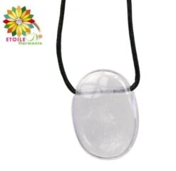 Collier Cordon Cristal De Roche Pierre Pendentif Pierre Ovale Percée