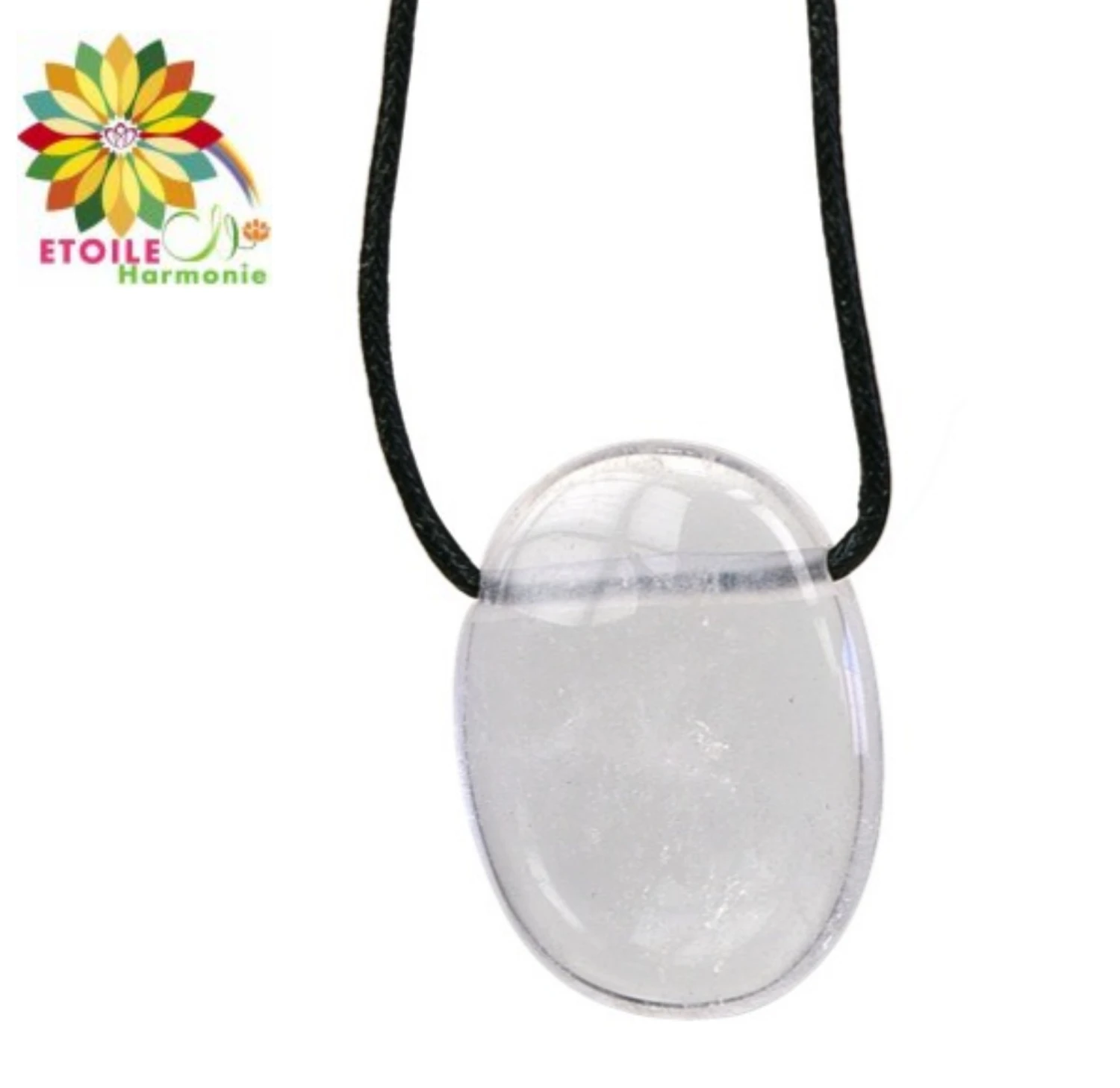 Collier Cordon Cristal De Roche Pierre Pendentif Pierre Ovale Percée 3 Collier Cordon Cristal De Roche Pierre Pendentif Pierre Ovale Percée