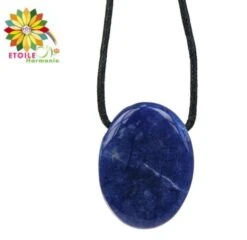 Collier Cordon Soladite Pendentif Pierre Ovale Percée