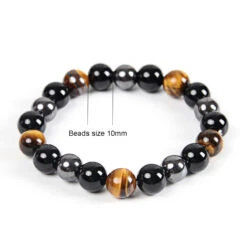 Bracelet œil De Tigre Hématite Et Obsidienne -Magasin D'accessoires Sélectionnés bijoux zen bracelet oeil de tirgre protection etoile harmonie 3