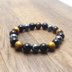 Bracelet œil De Tigre Hématite Et Obsidienne -Magasin D'accessoires Sélectionnés bijoux zen bracelet oeil de tirgre protection etoile harmonie 4