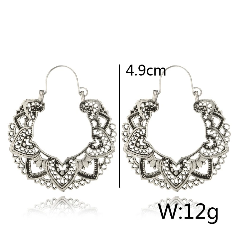 Boucles D'oreille Anneau Ethnique Harmonie Fantaisie Pour Femme 4 Boucles D'oreille Anneau Ethnique Harmonie Fantaisie Pour Femme – Image 2