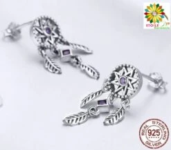 Boucles D'oreilles Capteur De Rêves 9 Boucles D'oreilles Capteur De Rêves -Magasin D'accessoires Sélectionnés boucle oreille capteur de reve etoileharmonie aaaa