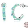 Boucles D'oreilles Demie-cercle Turquoise En Argent 925 -Magasin D'accessoires Sélectionnés boucles oreilles turquoise argent 925 etoileharmonie fr
