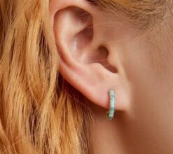 Boucles D'oreilles Demie-cercle Turquoise En Argent 925 -Magasin D'accessoires Sélectionnés boucles oreilles turquoise argent 925 etoileharmonie fr 3