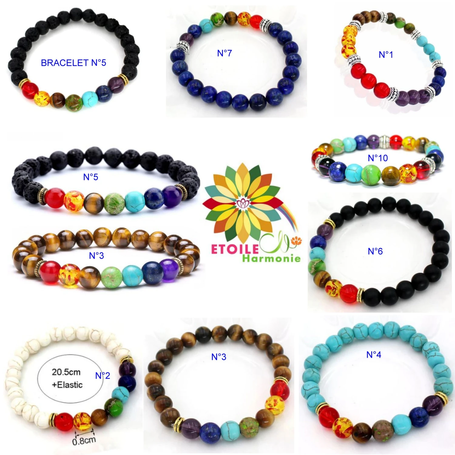 Bracelet Perles Des 7 Chakras Harmonie 3 Bracelet Perles Des 7 Chakras Harmonie