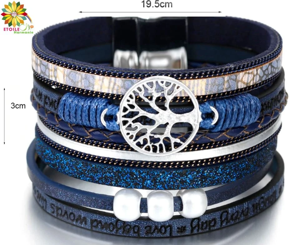 Bracelet Arbre De Vie Cuir Vintage 4 Bracelet Arbre De Vie Cuir Vintage – Image 2