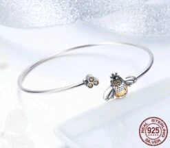 Bracelet Argent Sur La Reine Des Abeilles -Magasin D'accessoires Sélectionnés bracelet argent sur la reine des abeilles 2