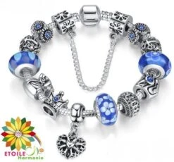 Bracelet Breloques Et Perles Harmonie 11 Bracelet Breloques Et Perles Harmonie -Magasin D'accessoires Sélectionnés bracelet breloque perle harmonie bleu argent