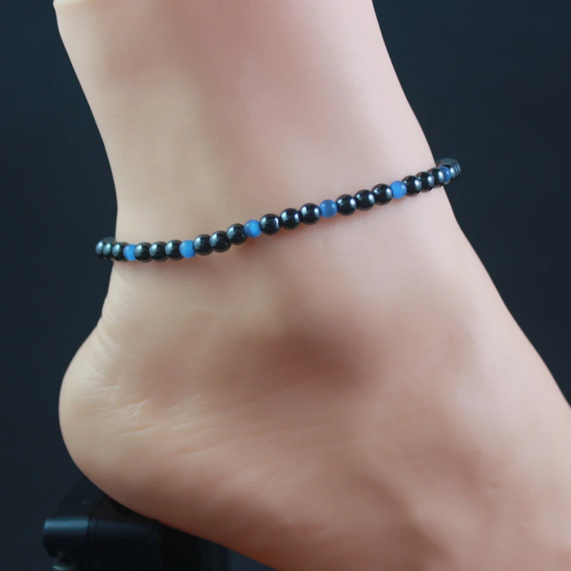 Bracelet Cheville En Argent Magnétique Et Pierre 6 Bracelet Cheville En Argent Magnétique Et Pierre – Image 4