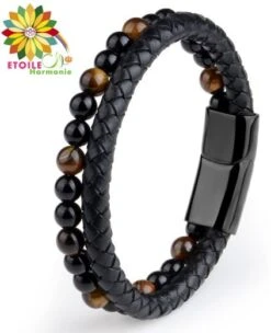 Bracelet Double Magnétique œil De Tigre (perles De 6 Mm)