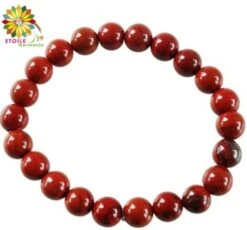 Bracelet Perles Jaspe Rouge - 8 Mm
