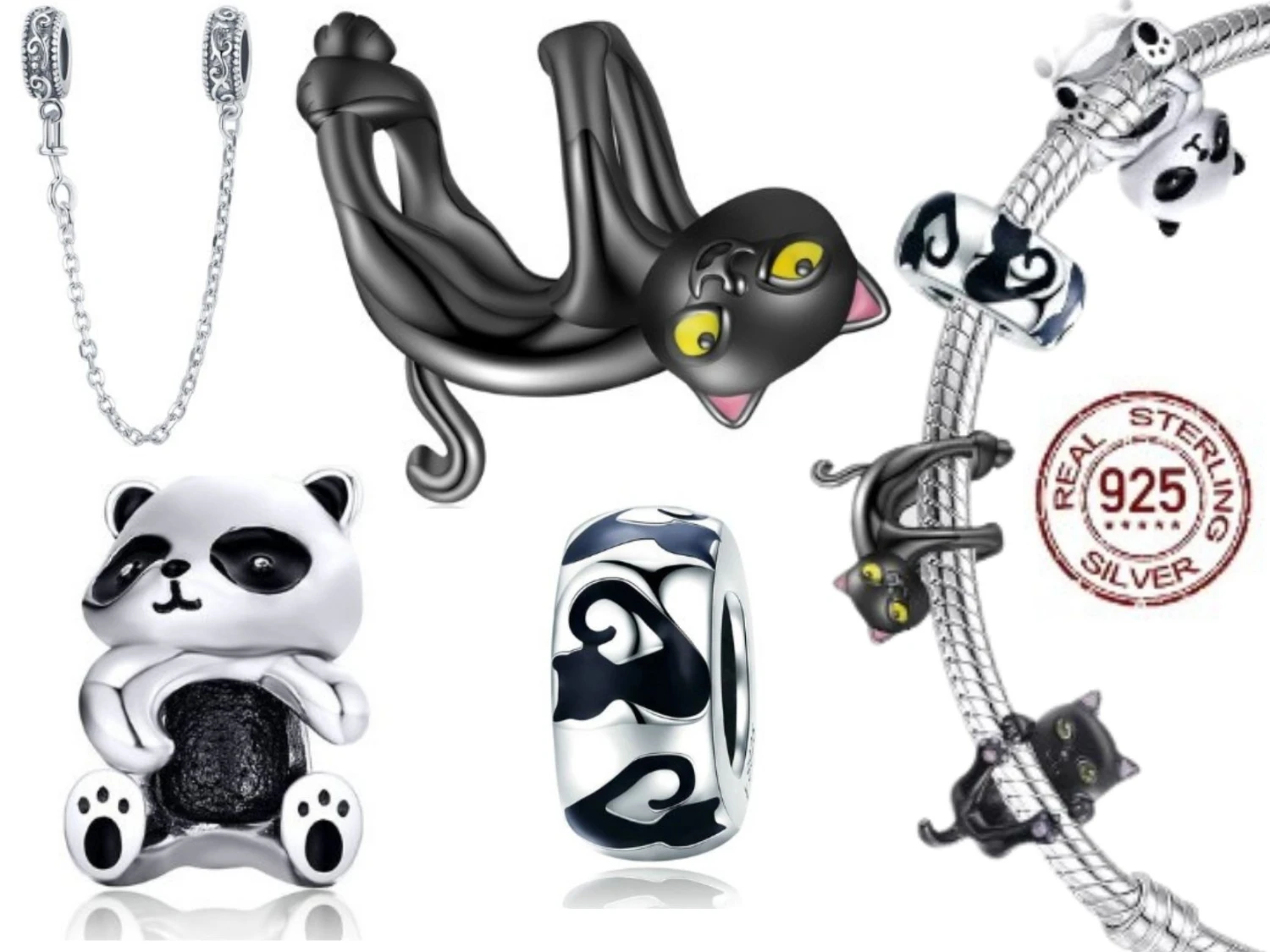 BRELOQUE ANIMAL DE COMPAGNIE CHAT EN ARGENT 925 3 BRELOQUE ANIMAL DE COMPAGNIE CHAT EN ARGENT 925