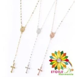 Collier Type Chapelet Avec Croix