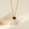 Collier Avec Pendentif En Agate Noire Naturelle -Magasin D'accessoires Sélectionnés collier avec pendentif en agate noire naturelle