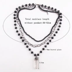 Collier Bohème 3 Couches Avec Pendentif Verre Cristal 10 Collier Bohème 3 Couches Avec Pendentif Verre Cristal -Magasin D'accessoires Sélectionnés collier boheme 3 couches pendentif verre cristal etoileharmonie 2