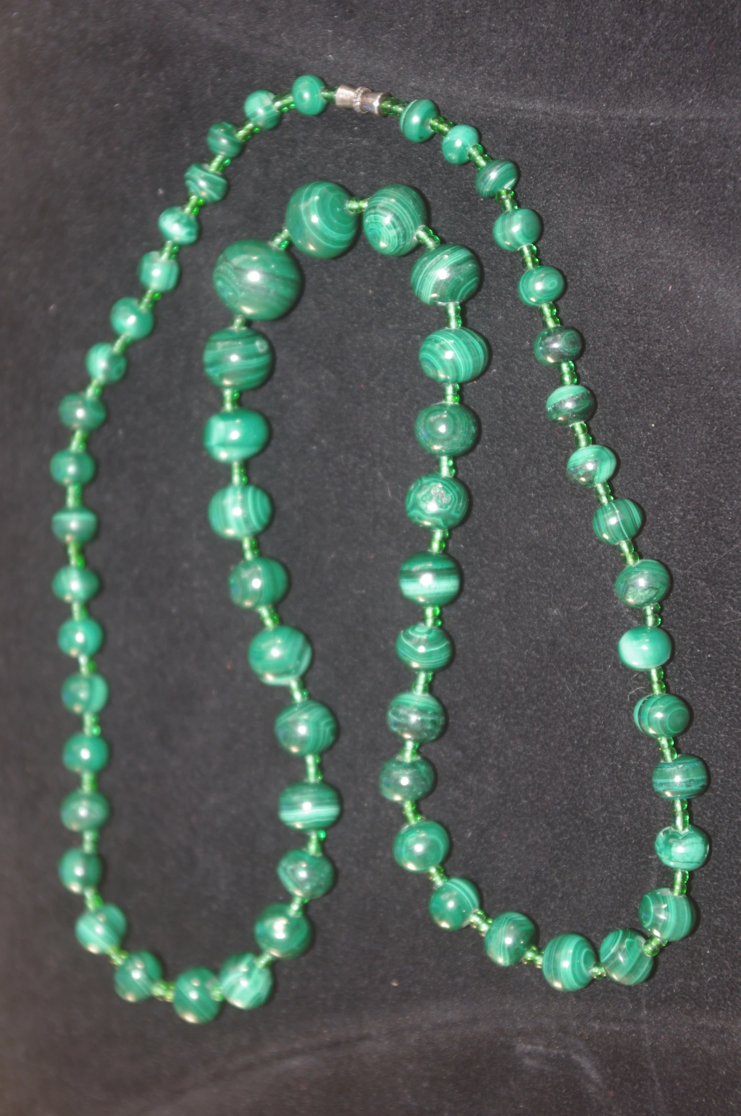 Collier Malachite Perles En Pierre Naturelle Vintage 3 Collier Malachite Perles En Pierre Naturelle Vintage