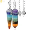 Pendule Pointe Des Chakras -Magasin D'accessoires Sélectionnés csja 2016 reiki charme pyramide 7 chakra naturel gem pierre arc en couches radiesth sie gu