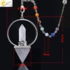 Pendule Cristal Pyramide Artisanal Avec Chaîne Des 7 Chakras 2 Pendule Cristal Pyramide Artisanal Avec Chaîne Des 7 Chakras -Magasin D'accessoires Sélectionnés csja reiki gu rison 7 chakra pierre naturelle pendule pour radiesth sie hexagonal prisme pyramide blanc