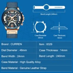 CURREN Montre Chronographe Et Date Pour Homme -Magasin D'accessoires Sélectionnés curren d contract sport montres pour hommes bleu top marque de luxe militaire en cuir montre
