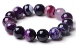 Bracelet En Perles Onyx Violet