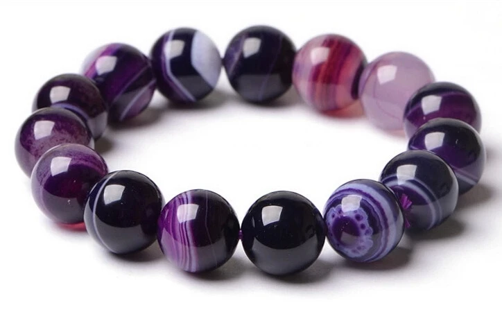 Bracelet En Perles Onyx Violet 3 Bracelet En Perles Onyx Violet