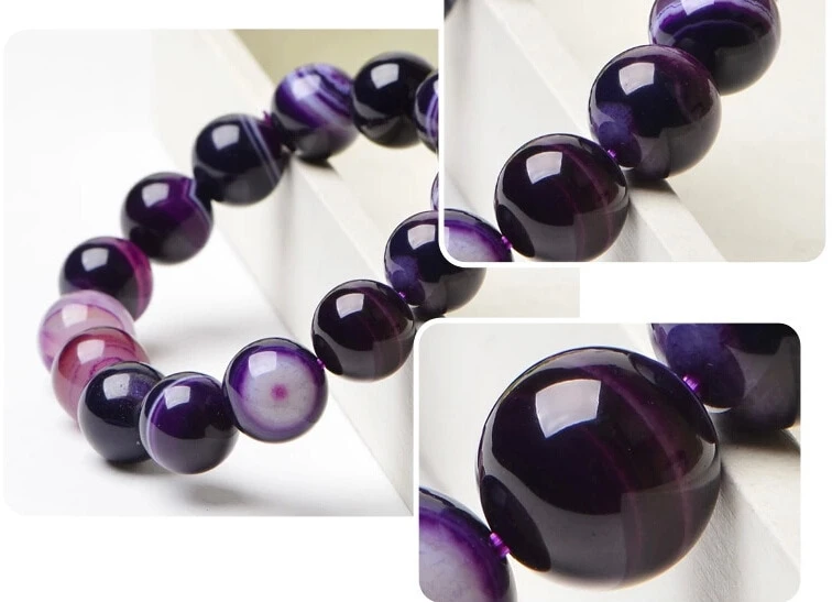 Bracelet En Perles Onyx Violet 7 Bracelet En Perles Onyx Violet – Image 5