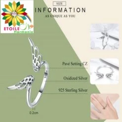 Bague Aile D'ange En Argent 14 Bague Aile D'ange En Argent -Magasin D'accessoires Sélectionnés etoileharmonie bague ange harmonie 4